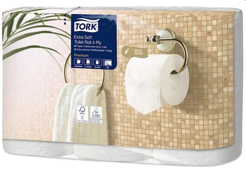 Tork Extra SoftTork Extra Zacht Traditioneel Toiletpapier Premium  4 -laags Wit 42x150V (T4)