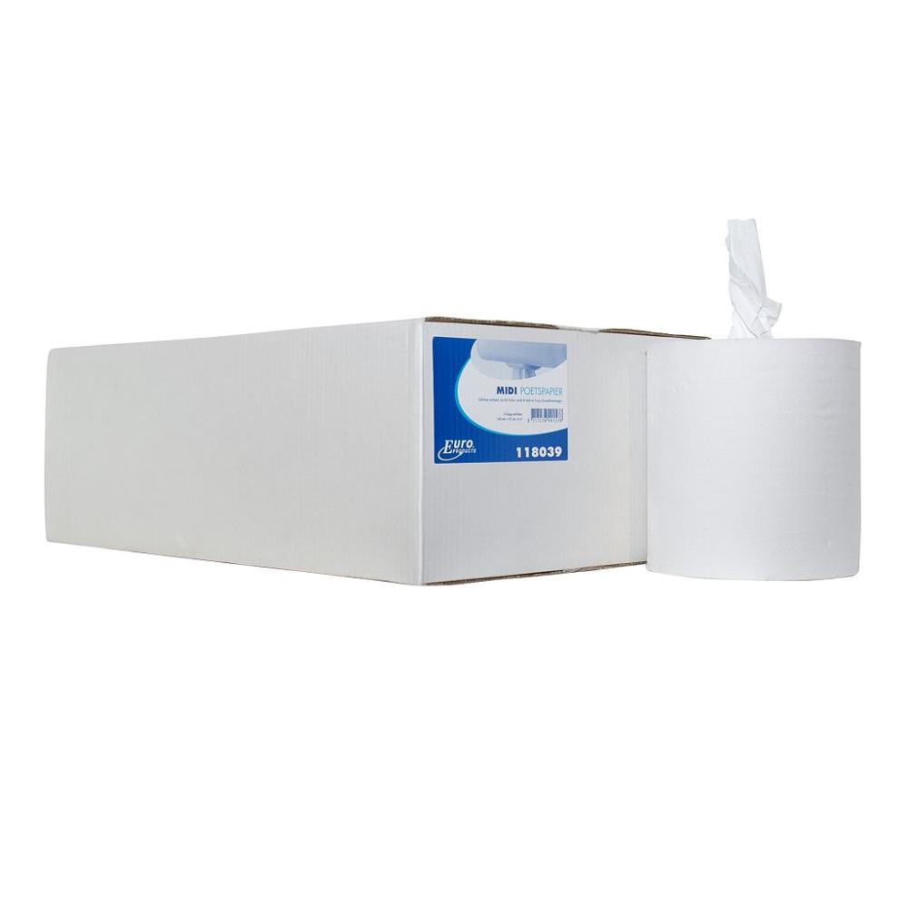 Euro midipoetsrol 2-lgs cellulose zonder koker 6x160m.