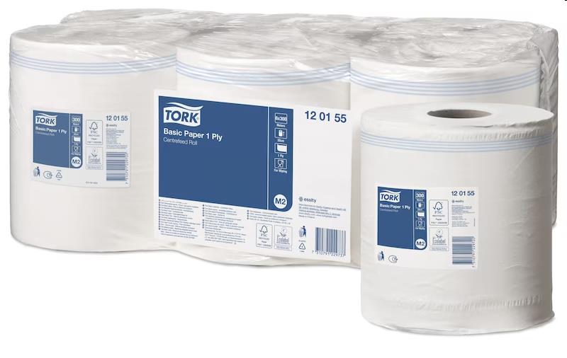 Tork Centerfeed Basic Midi-poetsrol 6x300Mtr Wit 1-lgs (M2)