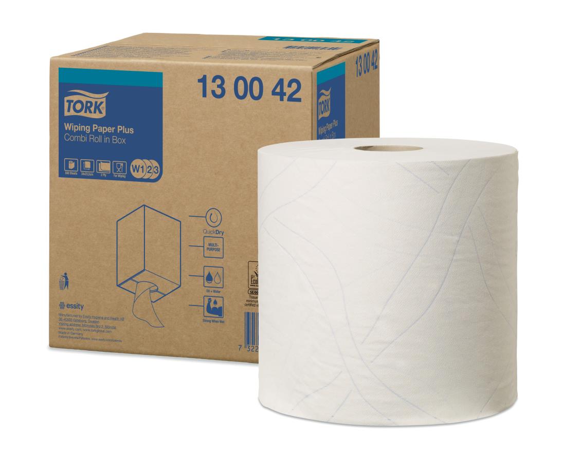Tork Poetsrol Tork 2-lgs 23,5cmx255m 1rol wit (W1)