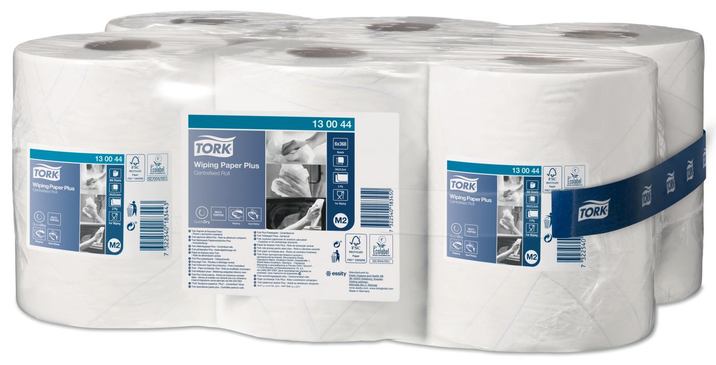 Tork Wiping Plus Centerfeed poetspapier 2-lgs 6x150Mtr (M2)