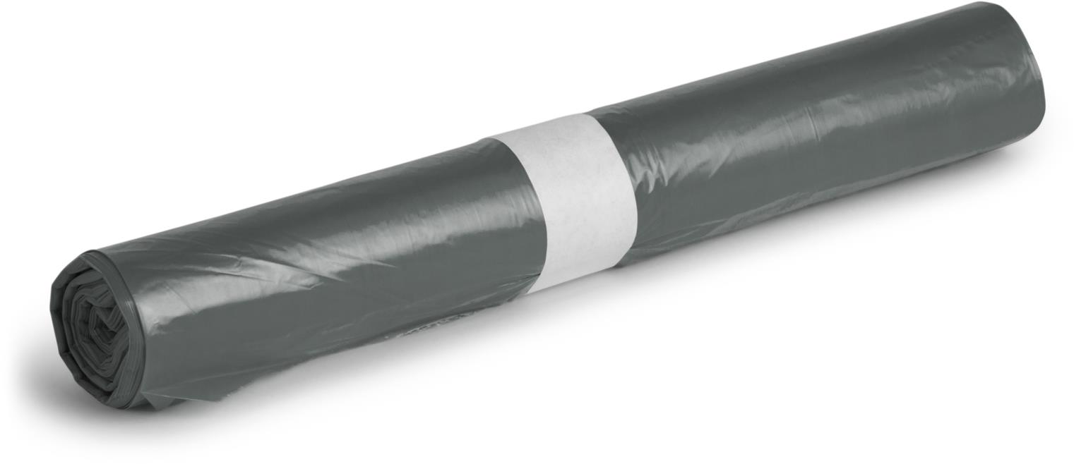 Afvalzak HDPE 61x80 23my (60L) grijs rol a 20 stuks 