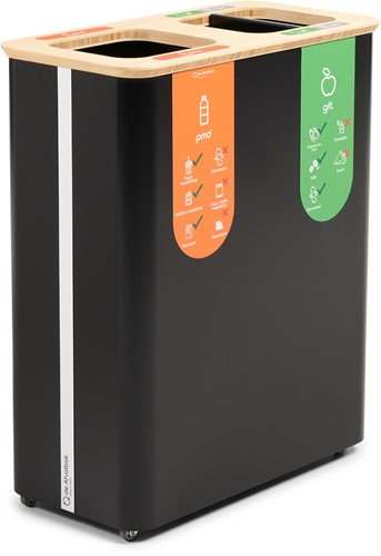 BinBin Globular - Afvalbak - 60x2 - Black - 60L