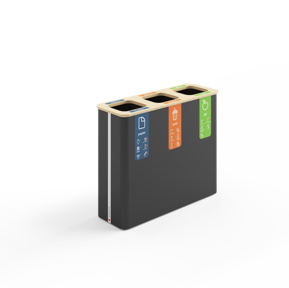 BinBin Globular - Afvalbak - 60x3 - Black Bamboo - 60L