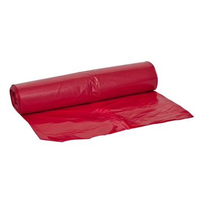 Afvalzak LDPE  90x120 35my (190L) rood per rol á 10st.