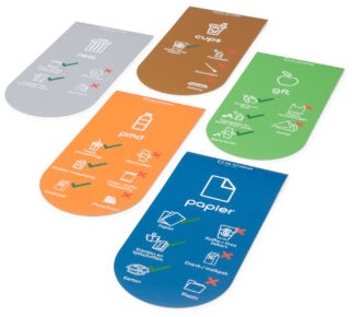 BinBin Globular - Signing Magneetbox 5x (rest/papier/pmd/gft/cups) - NL