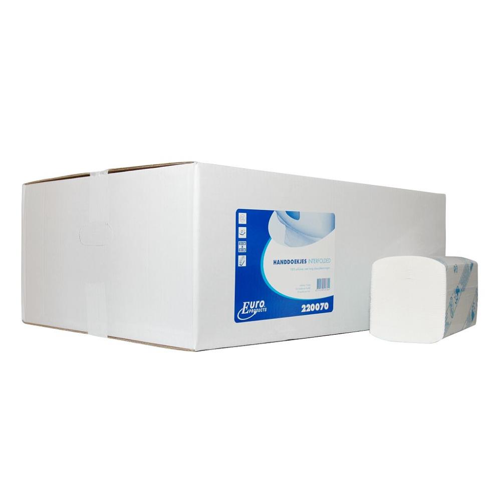 Euro Interfolded handdoekpapier cellulose wit 21x32cm 2-lgs 20x160 stuks
