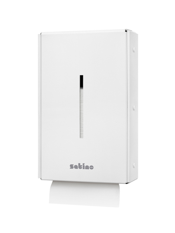 Satino Kartonnen Handdoekdispenser WIT Interfold groot PT2-compatibel Z/W-vouw
