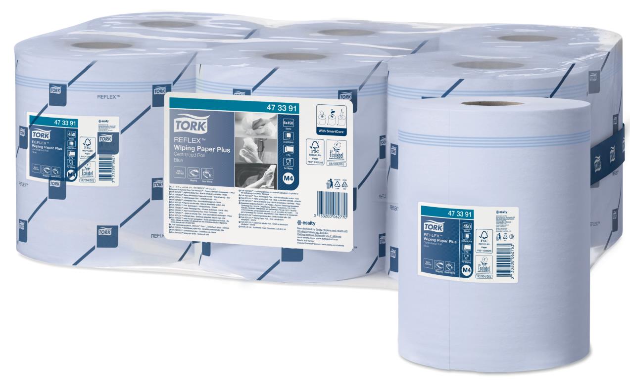 Tork Reflex midipoetsrol 2lgs blauw 450 vels (M4)