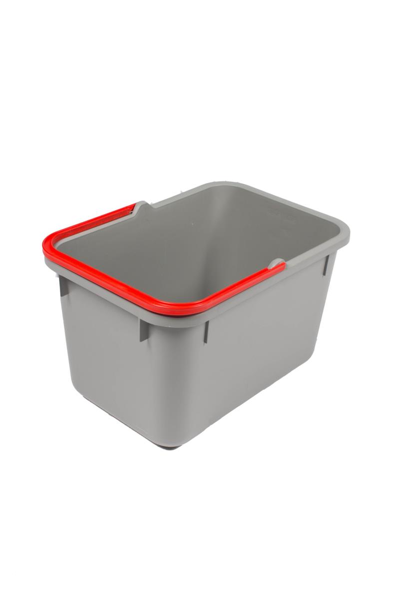 Numatic emmer Grijs 17L met rode hendel.