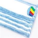 Vlakmop 46x16cm microvezel-combi blauw/wit met 3 ringen