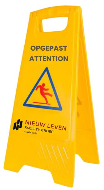 Nieuw Leven Waarschuwingsbord gladde vloeren 62cm 