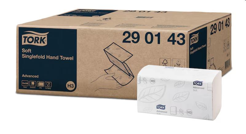 Tork Soft Singlefold handdoekpapier 2-lgs wit 15x250V (H3)