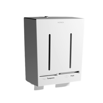 Herbox dispenser voor tampons en maandverband wit