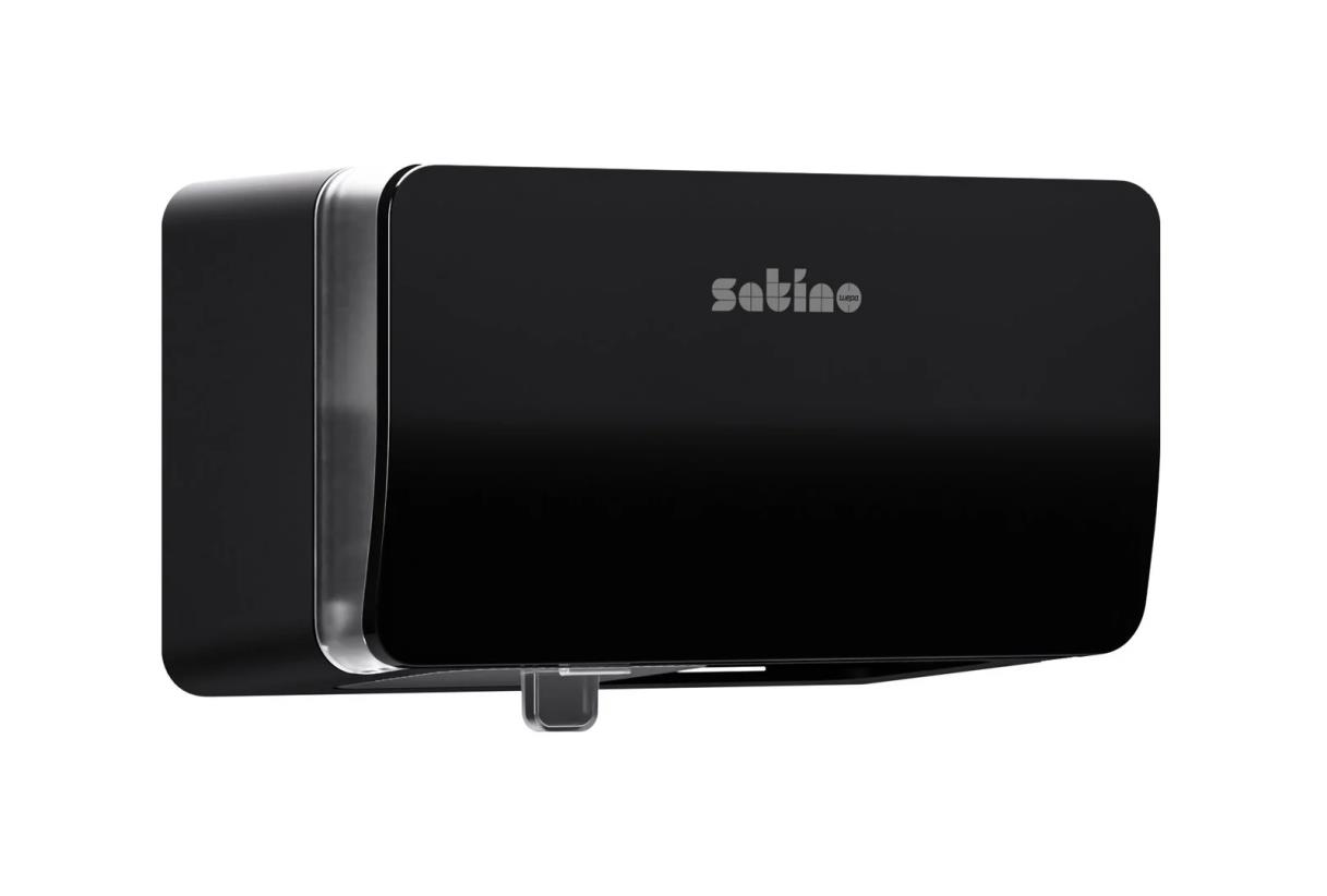 Satino Hyginity Duo Traditionele Toiletpapierdispenser zwart(MT1) 