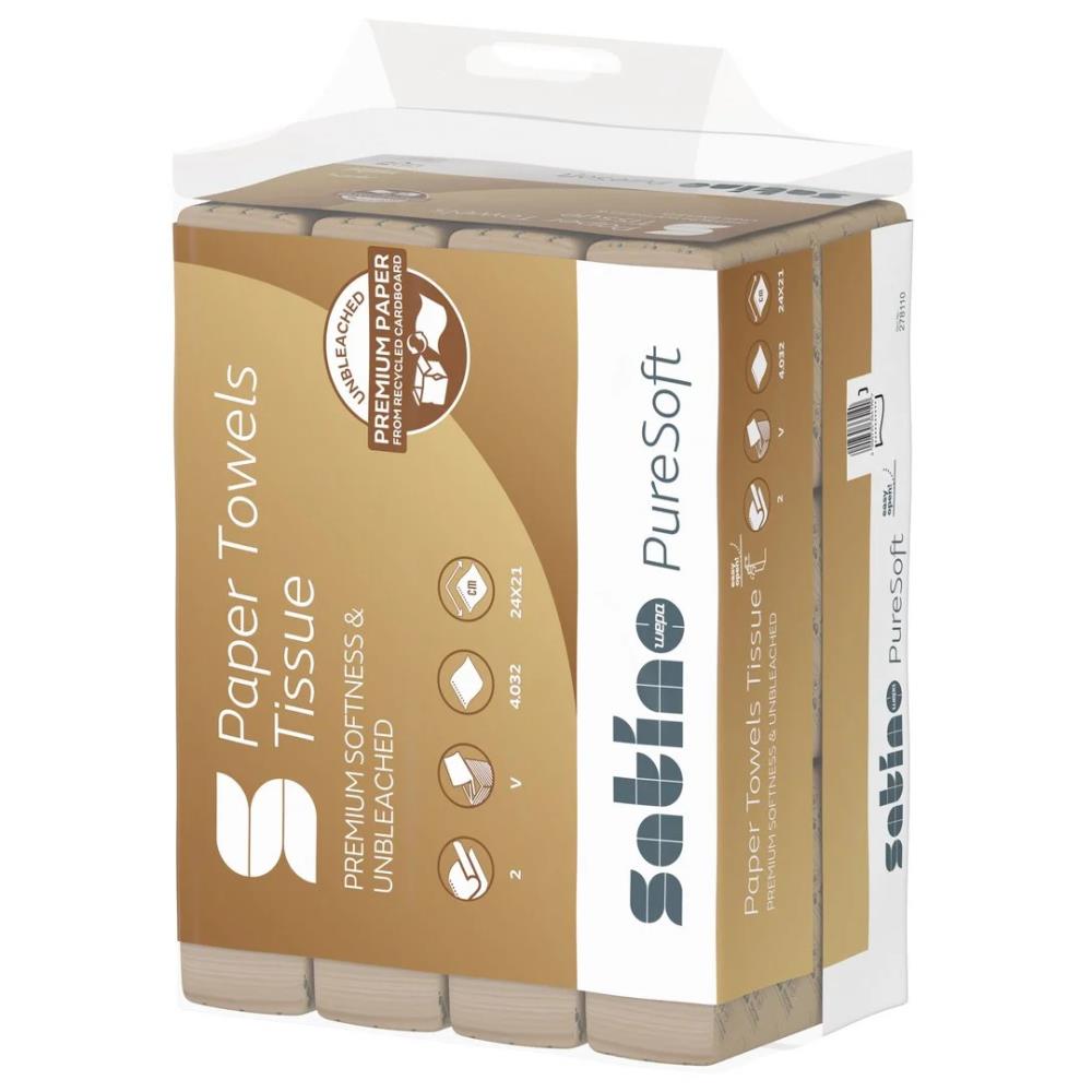 Satino PureSoft handdoekpapier formaat V-vouw 24x21 (12x336v) (PT3/4)