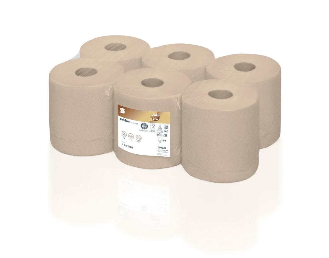 Satino PureSoft Poetsrollen Centerfeed 2-lgs 6x150Mtr.