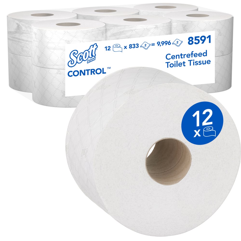 KCP Scott Control toiletpapier centerfeed 2-lgs l 12x204 meter