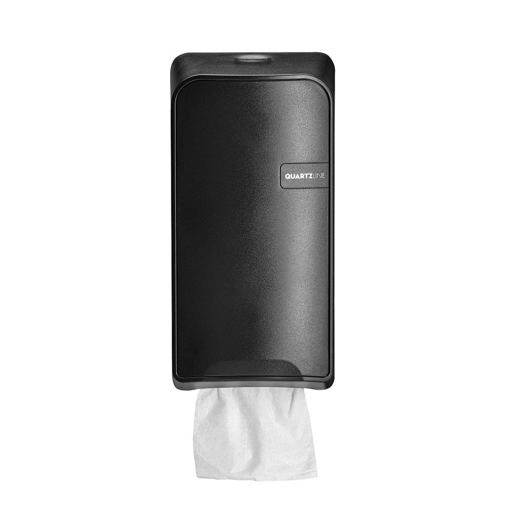 Euro Quartz Black toiletpapierdispenser Bulkpack