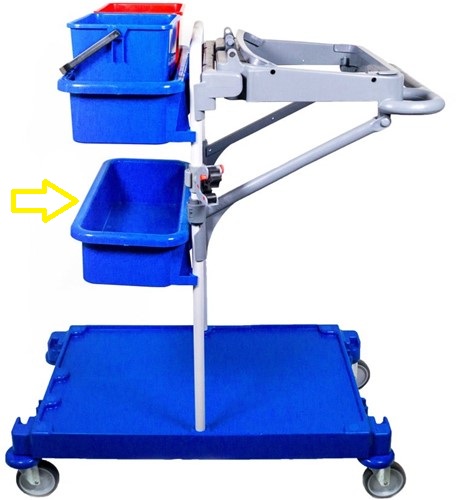 Blauwe materialen bak tbv Filmop interieurwagen