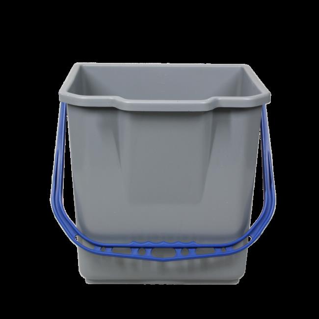 Emmer 18L grijs met blauw hengsel per stuk